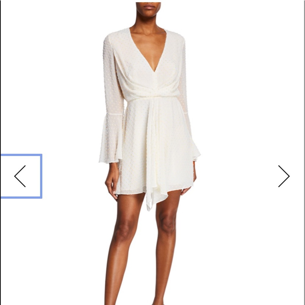 Jay Godfrey Dottie Dotted Bell-Sleeve Mini Dress